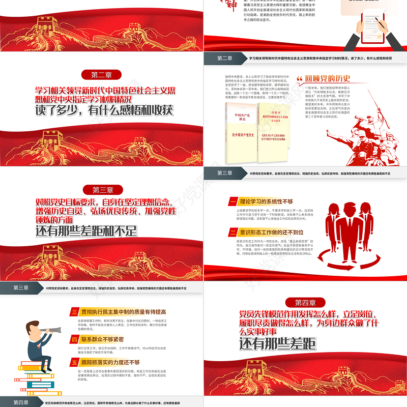 2021党员干部党史学习教育专题组织生活会检视剖析材料PPT