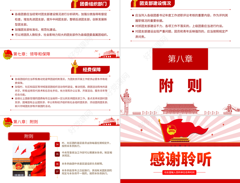 原创中国共产主义青年团支部工作条例学习解读PPT