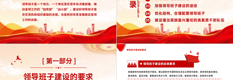 2023党支部的领导班子建设PPT红色党政风党建宣传主题教育报告模板下载