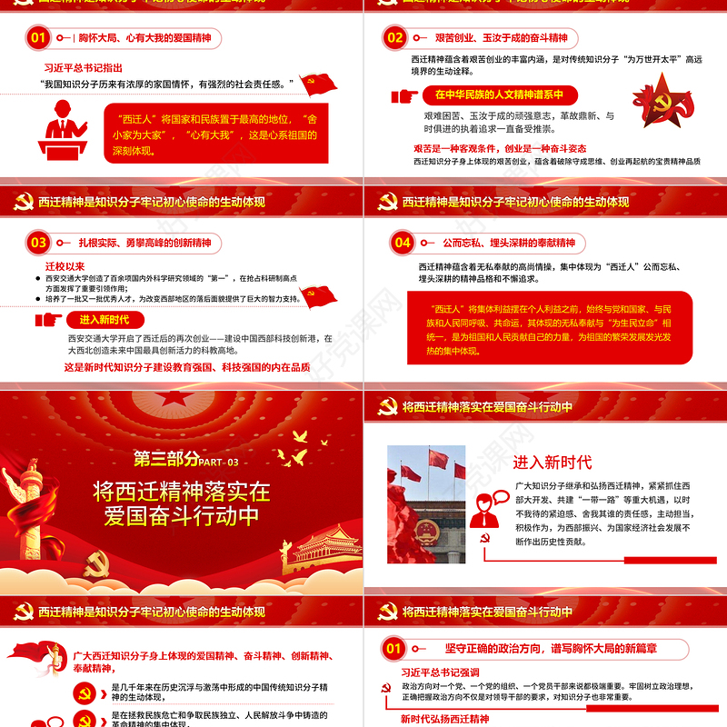 红色党政党课学习弘扬西迁精神砥砺初心使命PPT