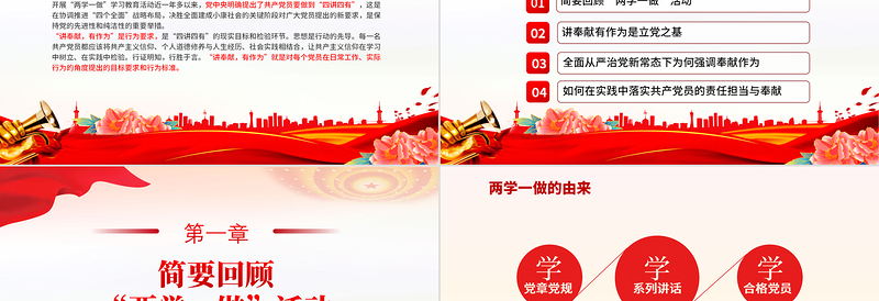 立足岗位讲奉献勇于担当比作为PPT红色精美党支部党员主题党日活动培训课件