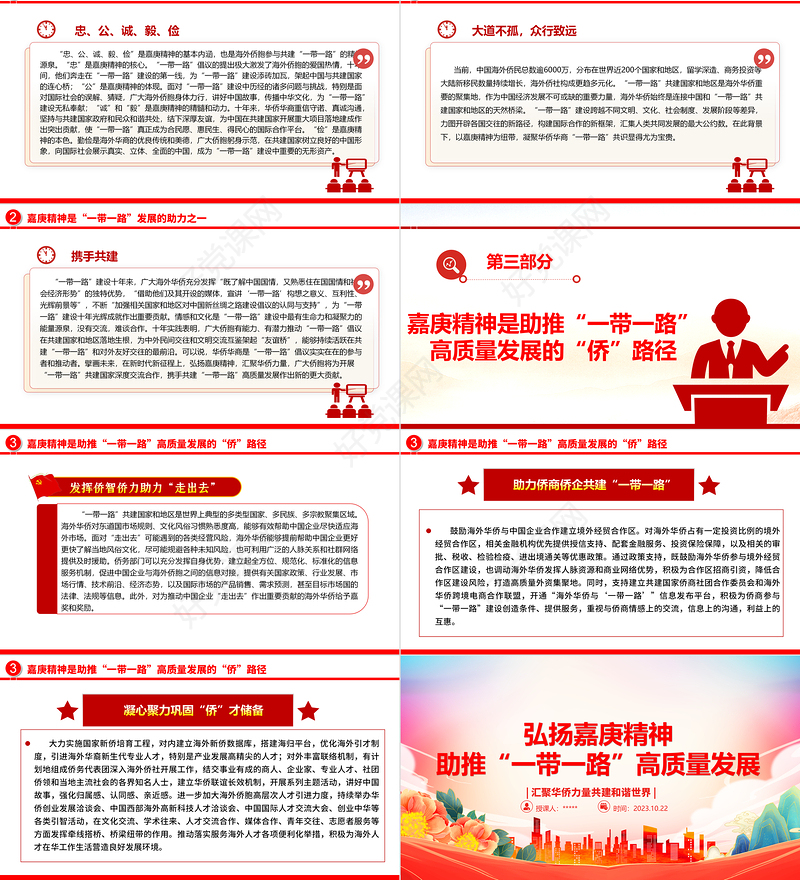 2023弘扬嘉庚精神ppt大气精美风“一带一路”高质量发展的一大助力党组织党支部党员培训学习党课课件 