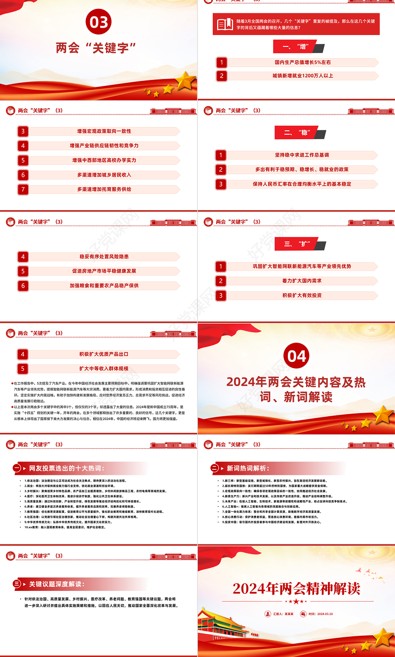 大气党政风2024年全国两会精神解读PPT下载