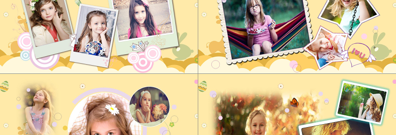 原创趣味卡通儿童成长相册PPT模板