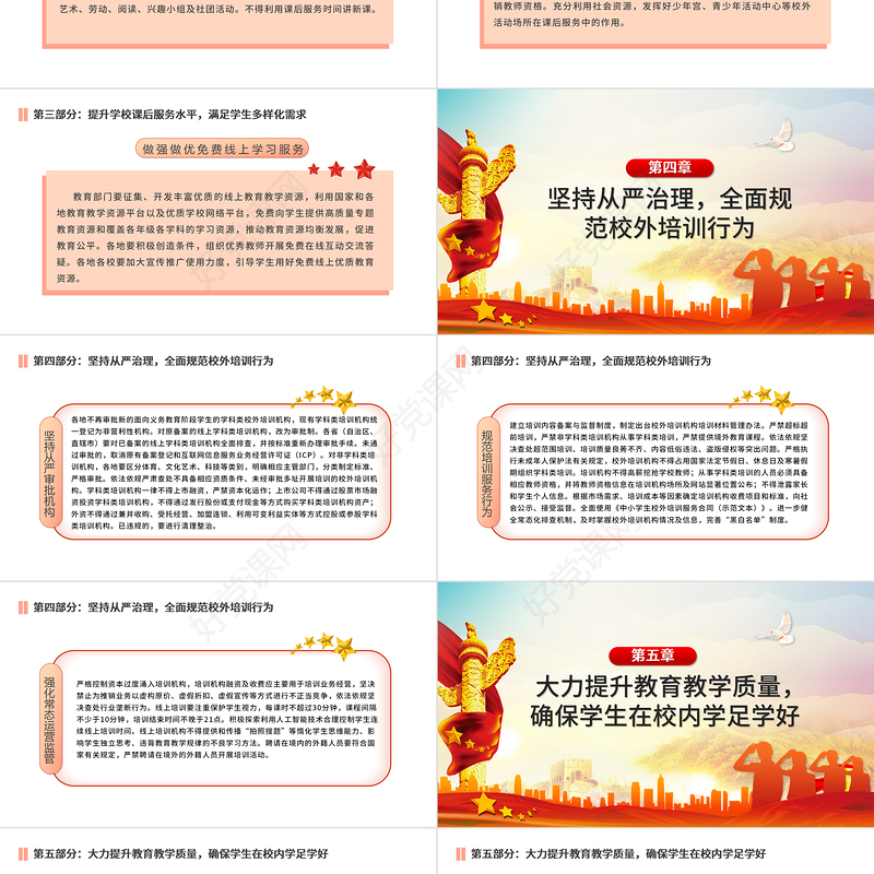 中国党政风关于进一步减轻义务教育阶段学生作业负担和校外培训负担的意见PPT