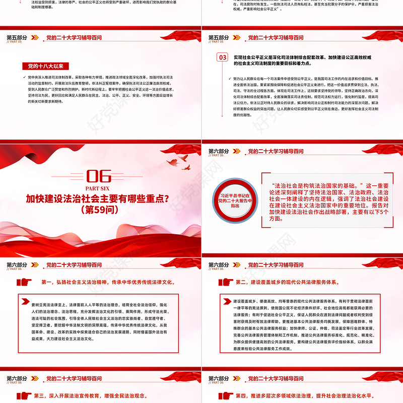 2023党二十大报告学习辅导百问（第54—61问）关于中国式现代化PPT大气精美风党员干部学习教育专题党课课件模板