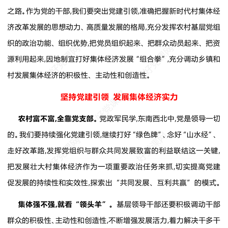 2024发挥党建引领作用壮大村集体经济乡村振兴PPT课件(讲稿)