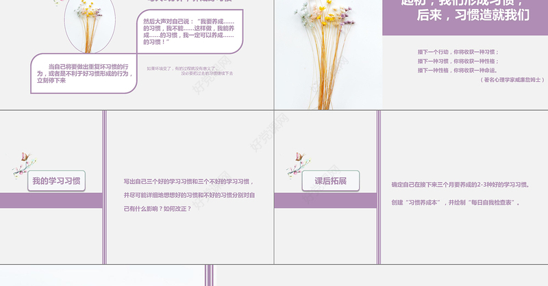 习惯的力量小清新主题班会PPT