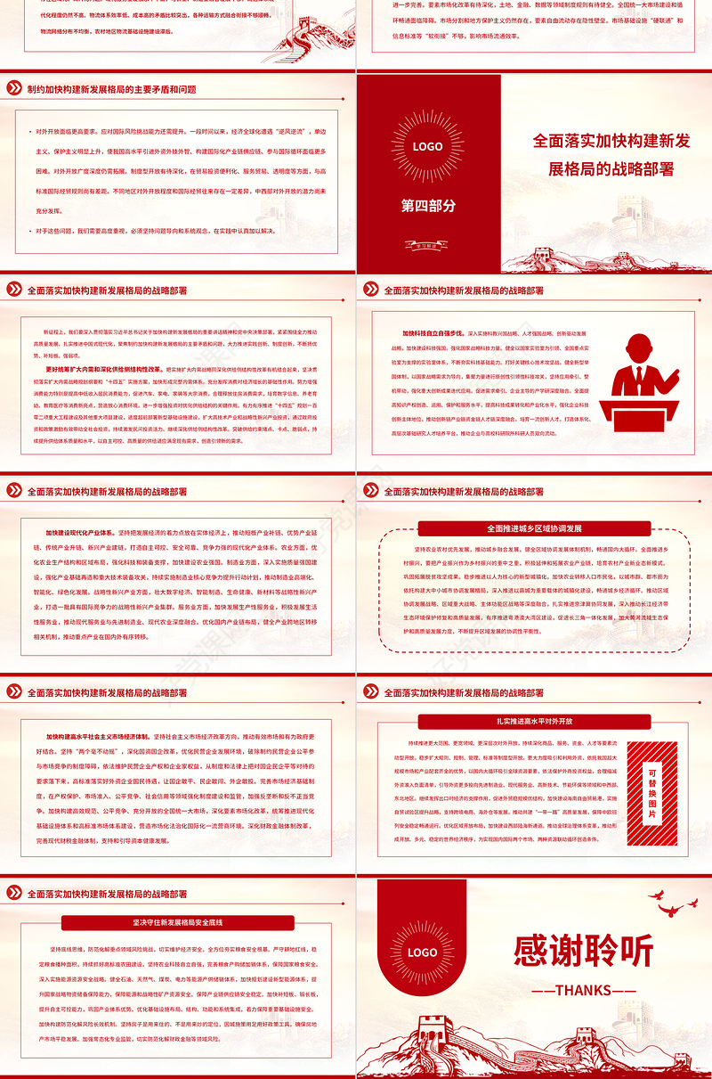 2023全力推动构建新发展格局取得新突破PPT大气精美风党员干部学习教育专题党课课件