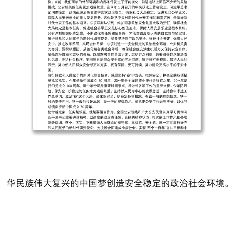 学习习总书记全国公安工作会议重要讲话精神心得体会最新