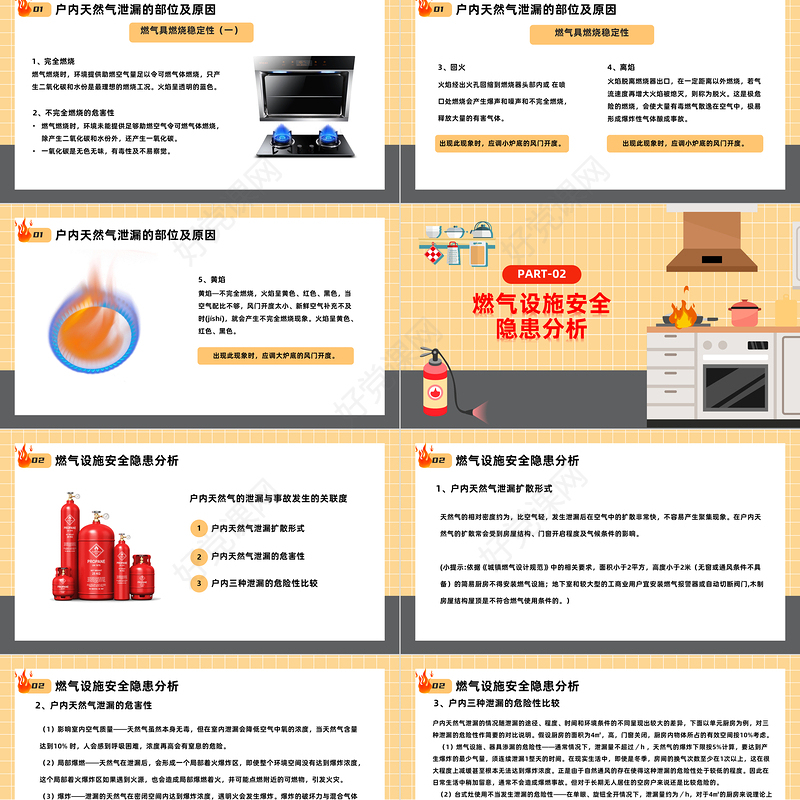 2023管道燃气安全常识PPT卡通插画风燃气安全培训课件模板下载