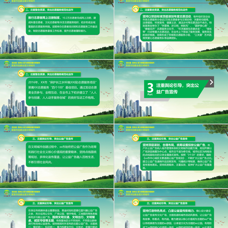 原创2019年文明城市创建经验做法汇报介绍-版权可商用