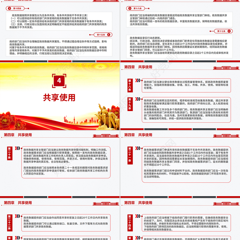 《政务数据共享条例》PPT简洁大气法律法规课件