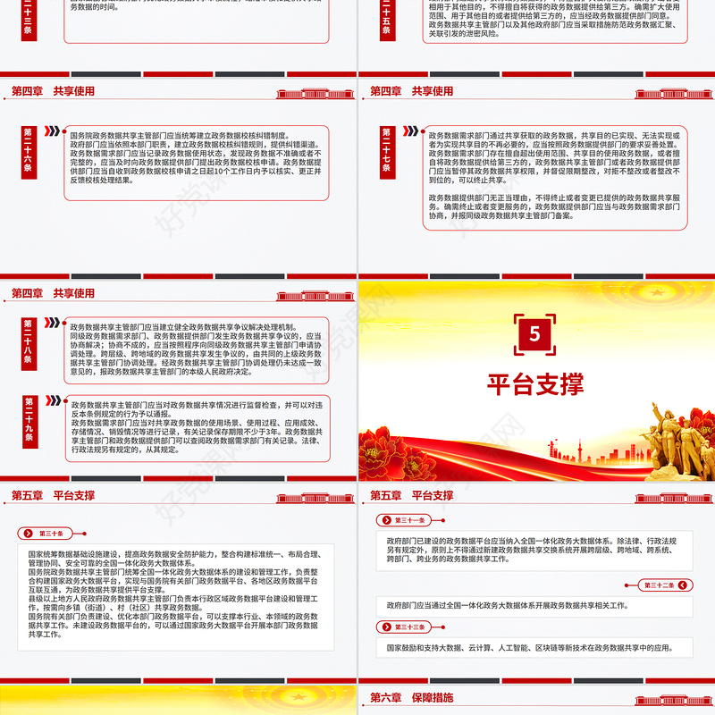 《政务数据共享条例》PPT简洁大气法律法规课件