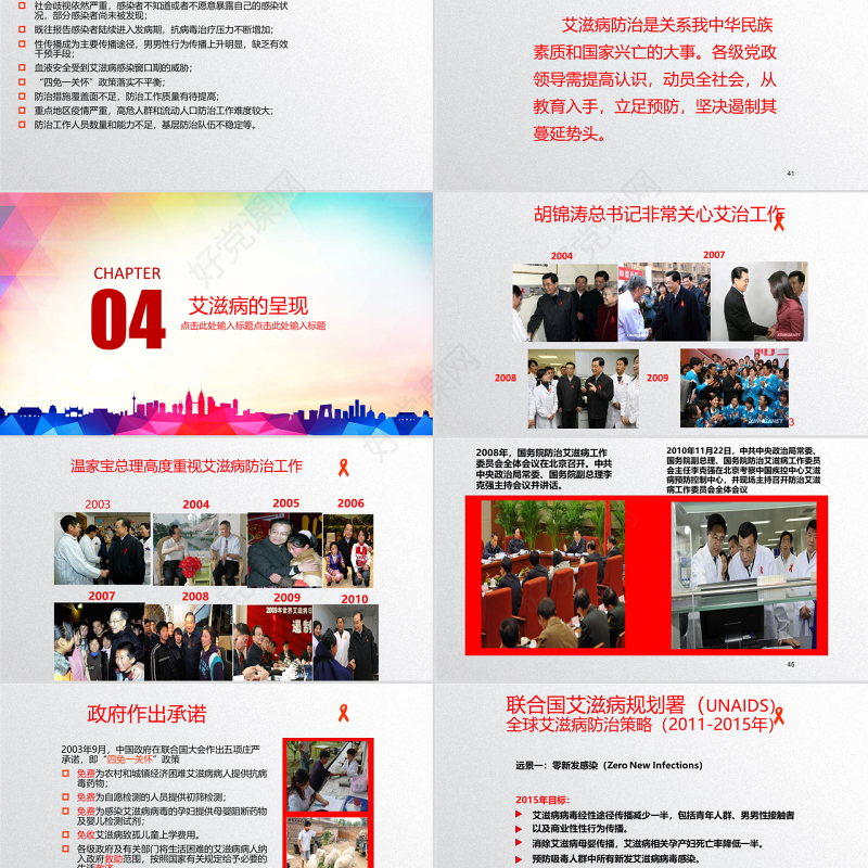 2016世界艾滋病日PPT模板含详细内容