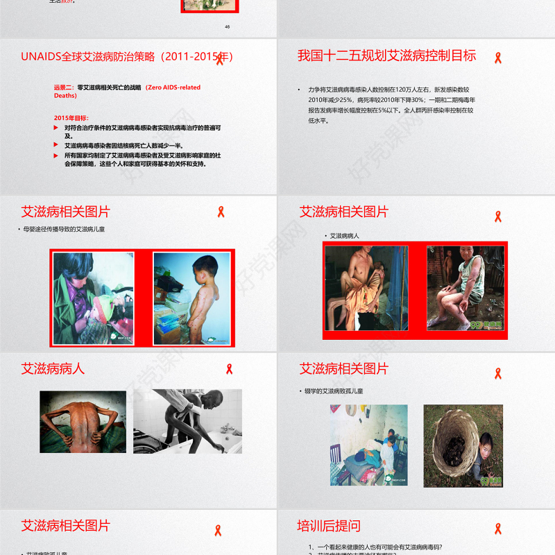 2016世界艾滋病日PPT模板含详细内容