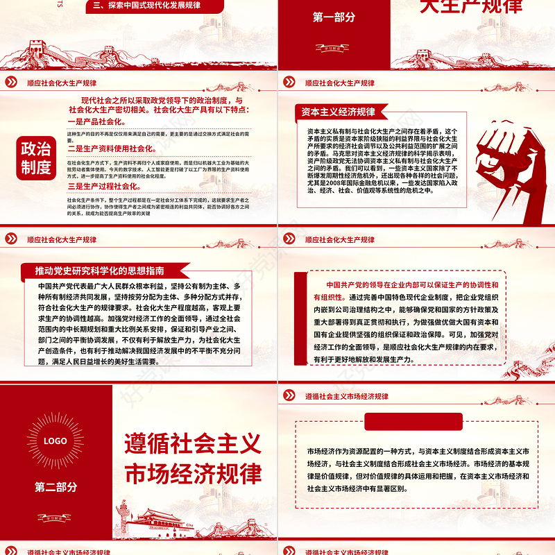 2023推进中国式现代化ppt大气党政风加强党对经济工作的全面领导是必然要求党组织党支部党员学习培训党课课件