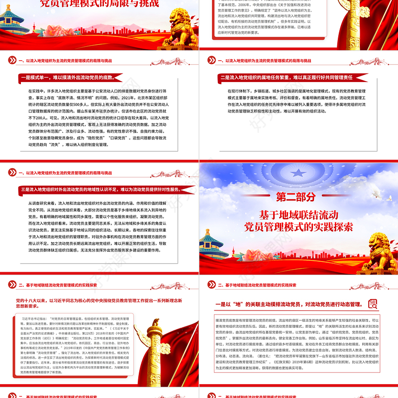 2024基于地域关系的流动党员管理模式PPT党政风新时代党员教育管理工作微党课
