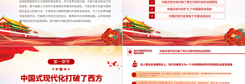 2023提升中国式现代化的国际话语权PPT大气精美风党员干部学习教育专题党课课件