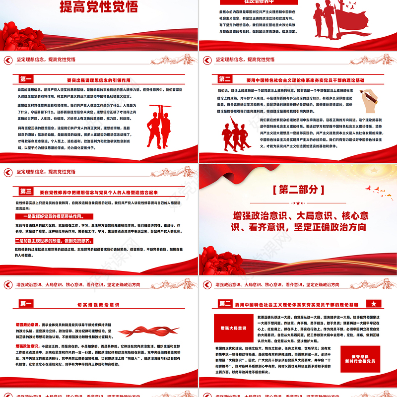 红色大气2024年努力做守纪律和规矩的新时代合格党员PPT课件