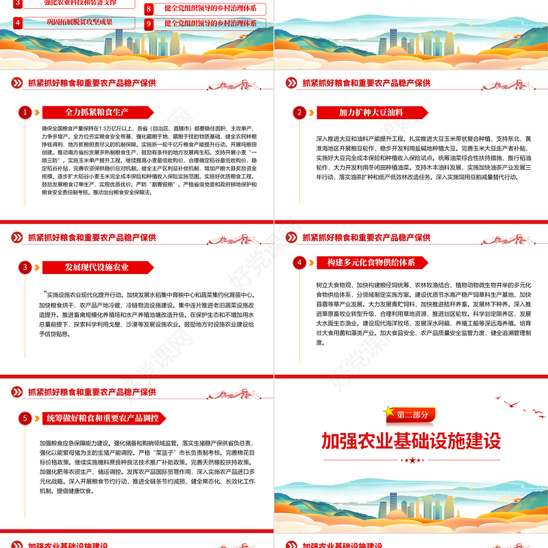 关于做好2023年全面推进乡村振兴重点工作的意见PPT时尚国潮风深入解读一号文件专题党课课件模板