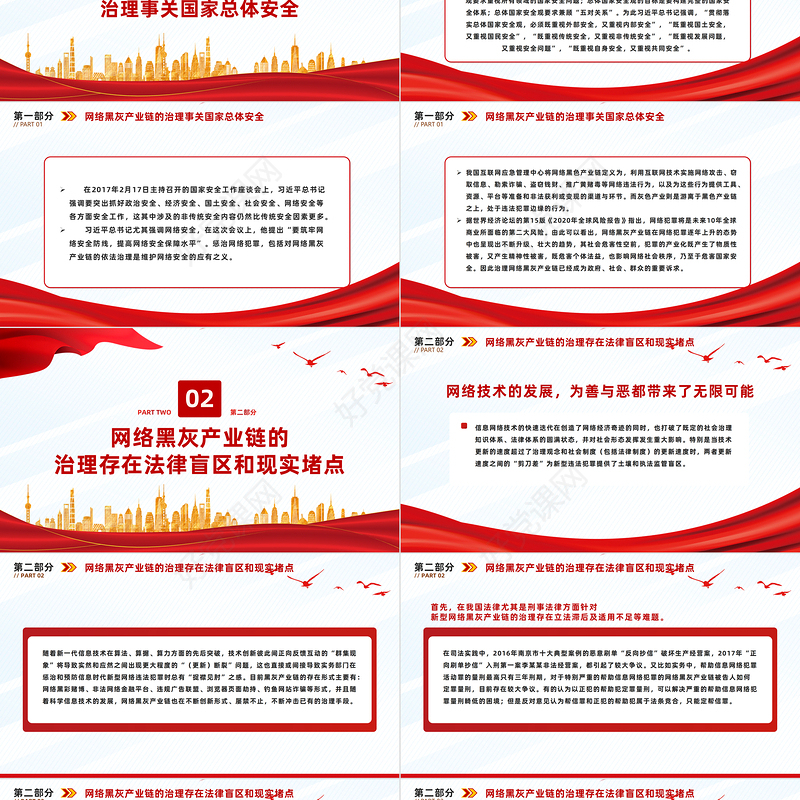 依法治理网络黑灰产业链PPT大气精美总体国家安全观视域下网络黑灰产业链的治理课件
