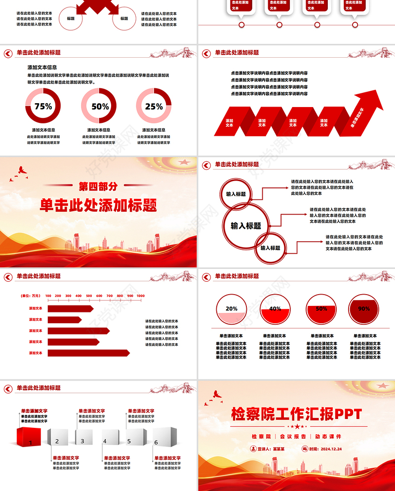 关于检察院工作汇报年终工作总结述职报告PPT模板