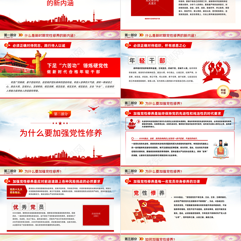 2022下足“六苦功”锤炼硬党性做新时代合格年轻干部PPT红色党政风以实际行动迎接党的二十大胜利召开专题党课课件模板