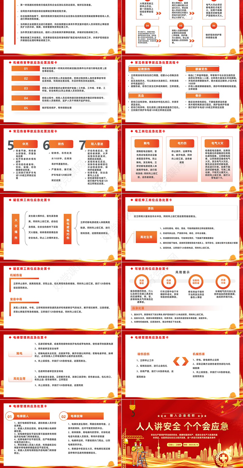 2023安全月PPT简约风人人讲安全个个会应急安全生产月宣传课件模板下载