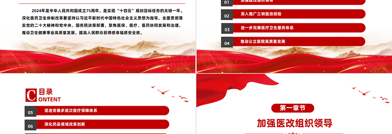 简洁大气《深化医药卫生体制改革2024年重点工作任务》PPT课件模板