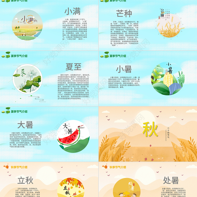 中华传统文化二十四节气歌主题班会ppt模板