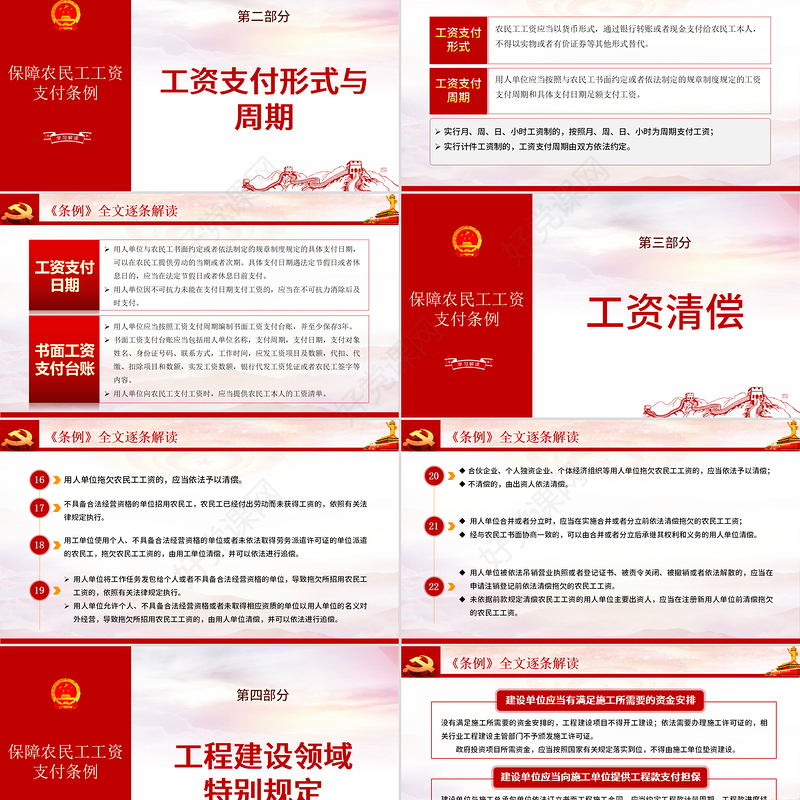 保障农民工工资支付条例PPT模板