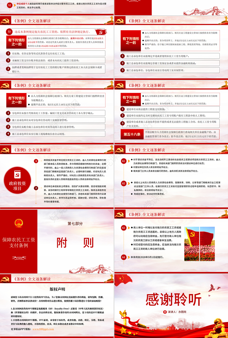 保障农民工工资支付条例PPT模板