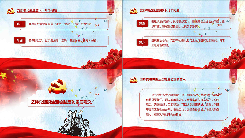 完整版配演讲稿党支部书记如何主持召开组织生活会PPT模板