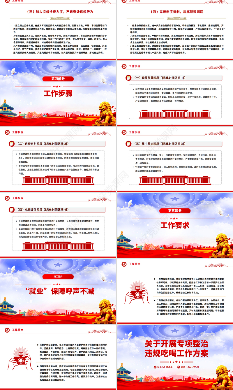 2025关于开展专项整治违规吃喝工作方案PPT模板