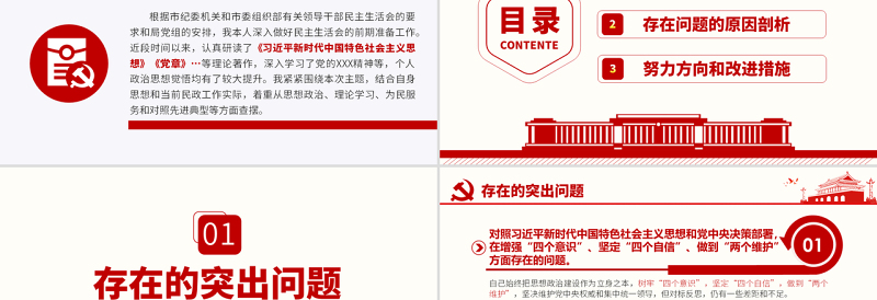 原创主题教育专题民主生活会党组班子个人检视剖析ppt