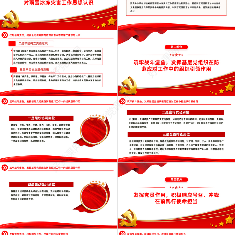 发挥党员先锋模范作用PPT做好雨雪冰冻天气安全防范应对工作党课课件