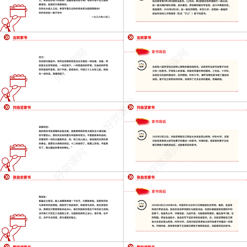 红色大气重读抗战家书PPT感悟家国情怀致敬革命先烈党课课件