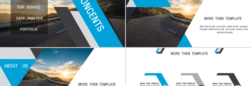 几何形状创意视觉排版精美商务ppt模板