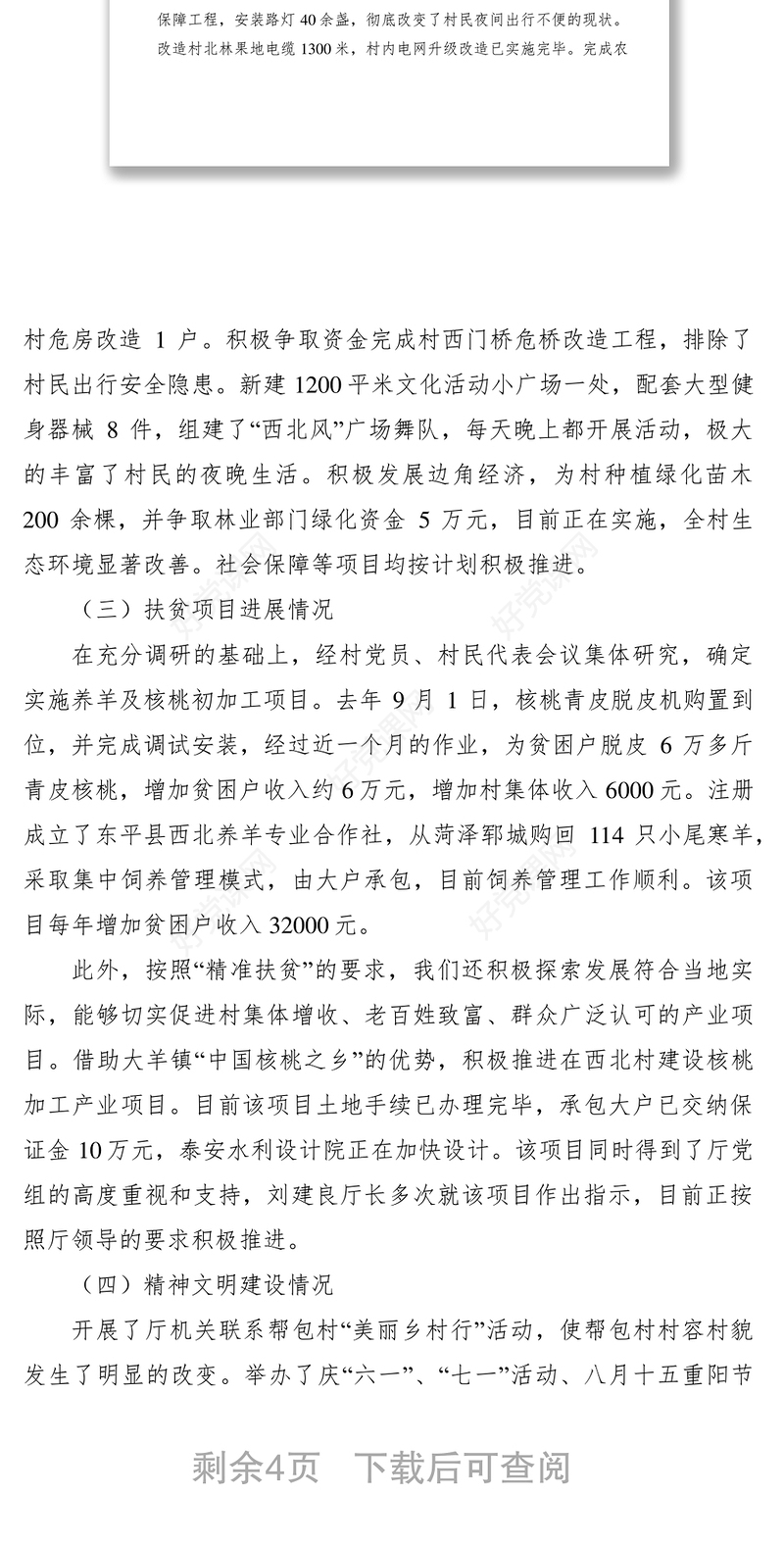 2021XXXX年驻村第一书记个人年终工作总结范文