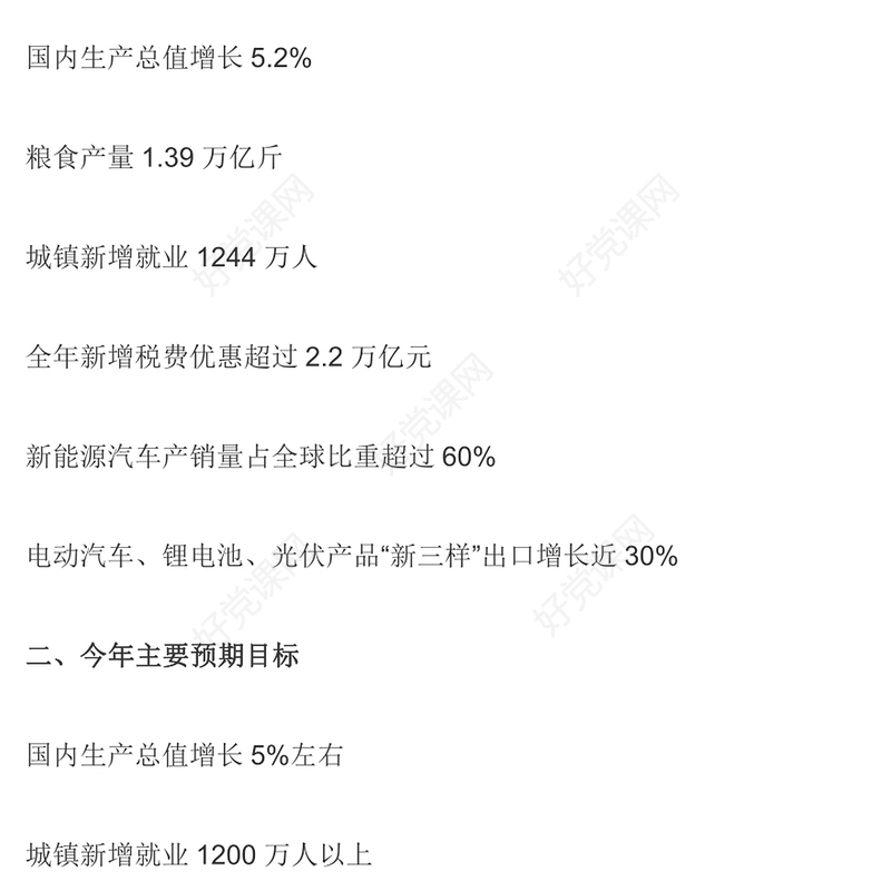 数读十四届全国人大二次会议作政府工作报告PPT党政风2024政府工作报告（极简版）课件(讲稿)