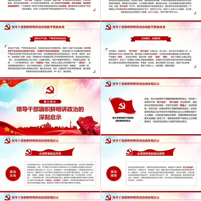 原创新时代领导干部必须旗帜鲜明讲政治党建PPT