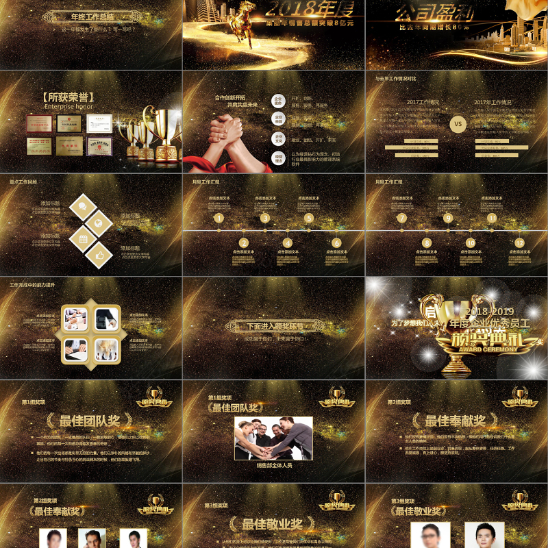 跨越2019赢战猪年年会总结PPT