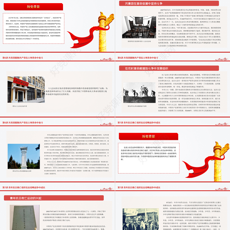 1919-2022团史故事100讲PPT庆祝中国共青团建团100周年团史学习教育专题团课