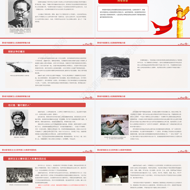 1919-2022团史故事100讲PPT庆祝中国共青团建团100周年团史学习教育专题团课