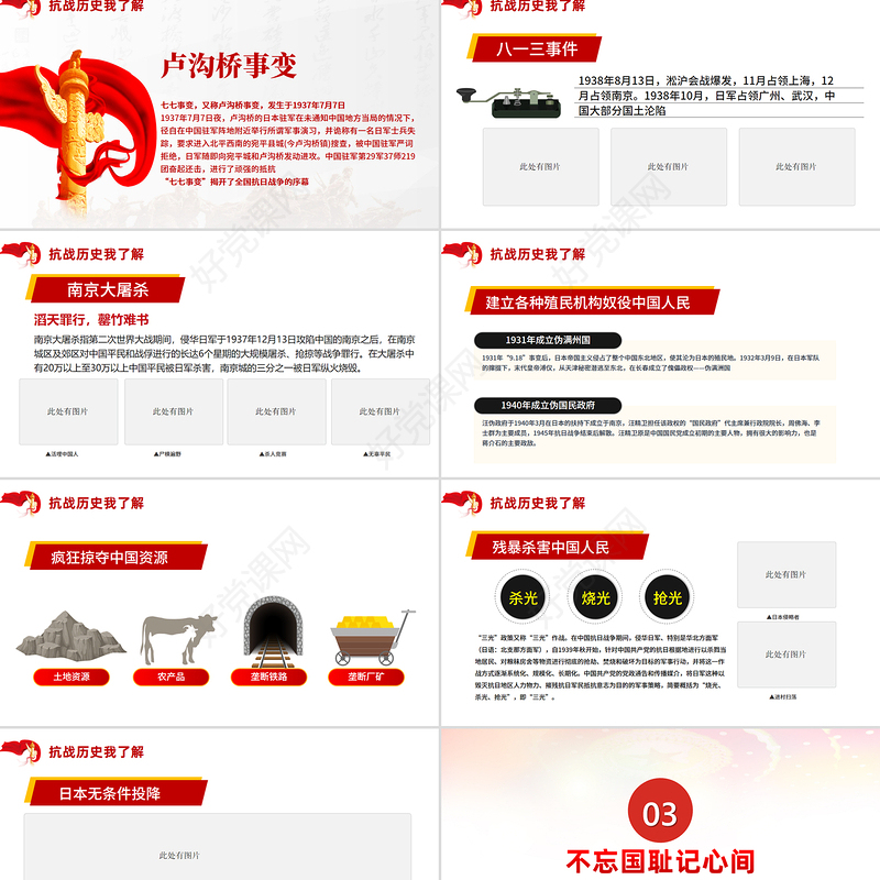 2025庆祝抗日战争胜利80周年纪念反法西斯战争胜利专题党课PPT课件下载