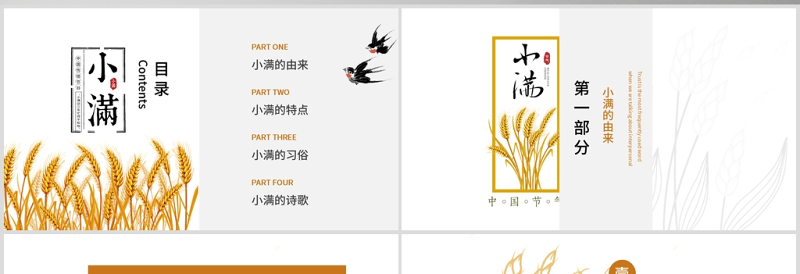 简约风二十四节气小满介绍PPT模板