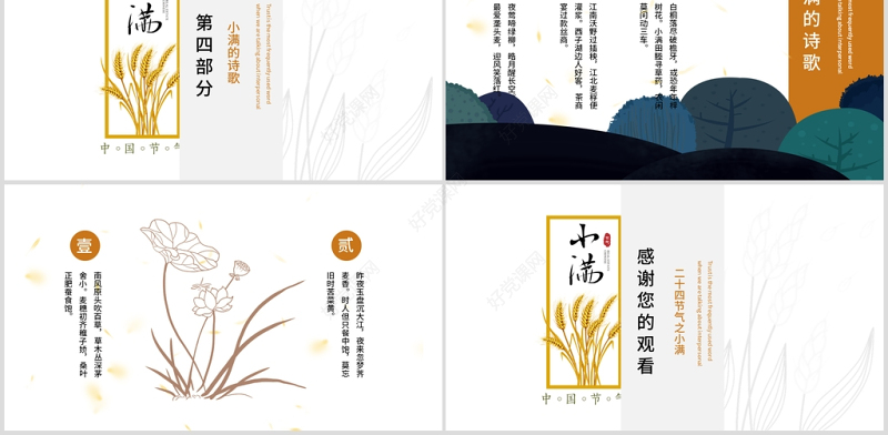 简约风二十四节气小满介绍PPT模板