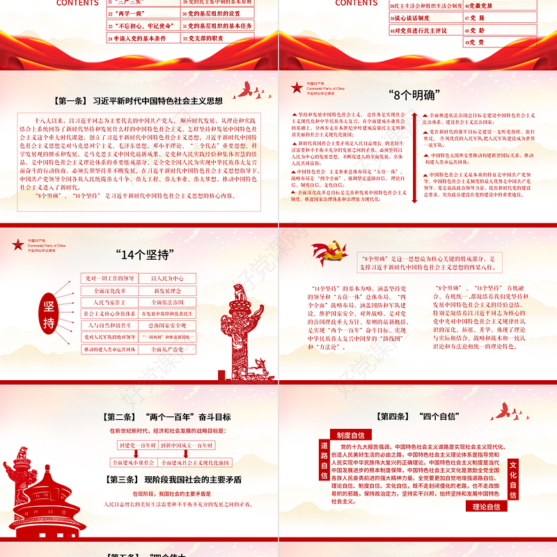 2021党员学习手册PPT党员基层党组织党务党建知识学习党课模板