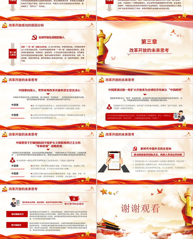 2020四史学习教育之改革开放史红色党政党建专题党课ppt模板